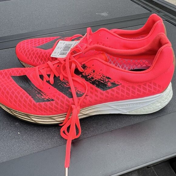 NEW adidas Mens Adizero Pro Running Shoes Signal Pink Core Black Size  11 FW9240 main image 7